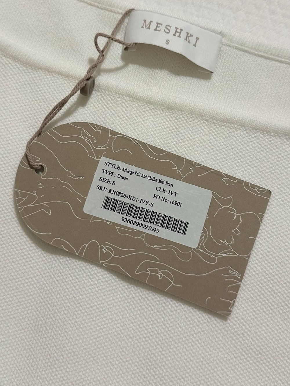 NWT💕 MESHKI Ashleigh Knit and Chiffon Mini Dress SMALL - Picture 5 of 8